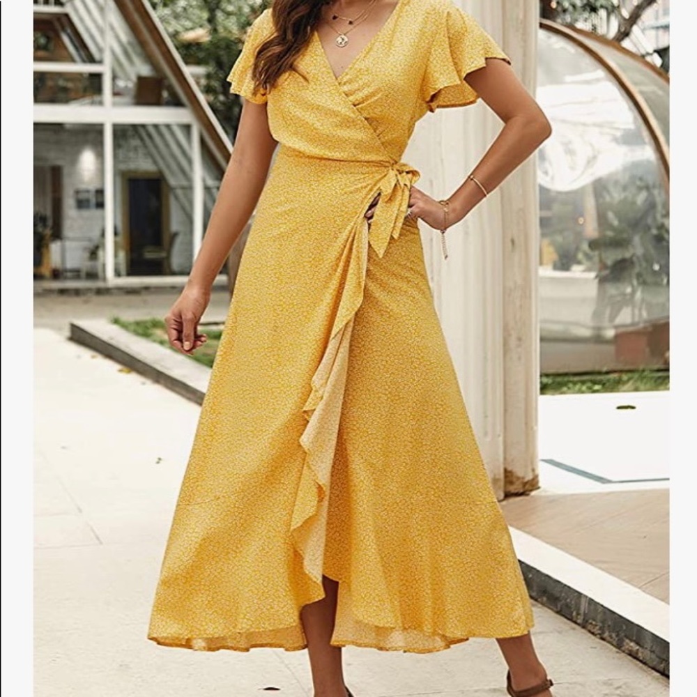 BOUTIQUE Boho Sunshine Wrap Dress - Picture 2 of 7